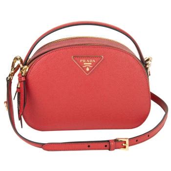 Fiery Red Saffiano Leather Prada Odette Bag 